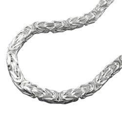 Armbånd ca. 5mm King's Chain firkantet skinnende sølv 925
