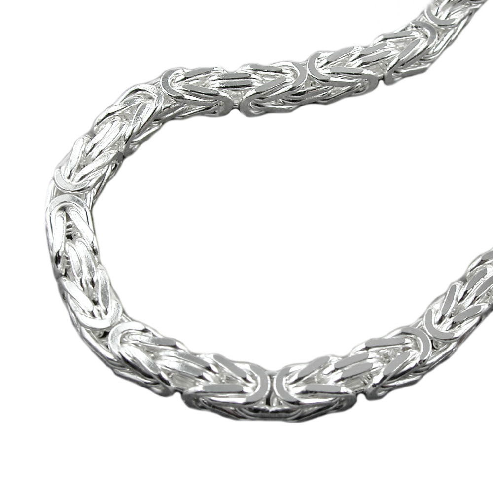 Kæde ca. 8mm King Chain firkantet Shiny Silver 925