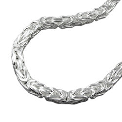 Kæde ca. 8mm King Chain firkantet Shiny Silver 925