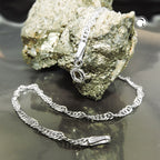 Kæde 2,4 mm Singapore Chain Diamond Silver 925