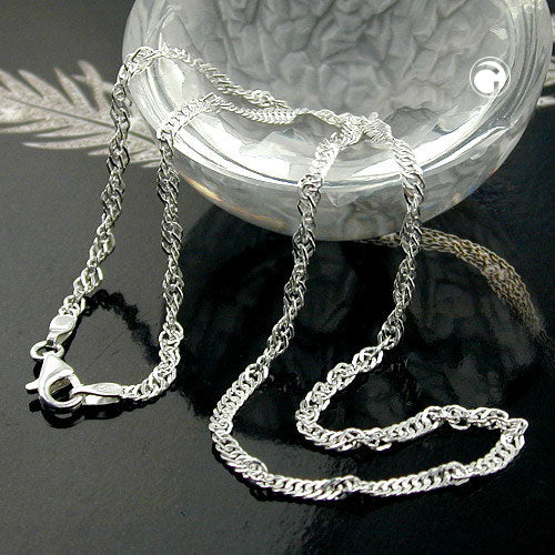 Kæde 2,4 mm Singapore Chain Diamond Silver 925