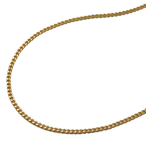 Kæde 1,3 mm flad rustning diamant guldbelagt AMD