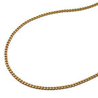 Kæde 1,3 mm flad rustning diamant guldbelagt AMD