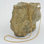Belly Chain 16mm flad rustning diamant guldbelagt AMD