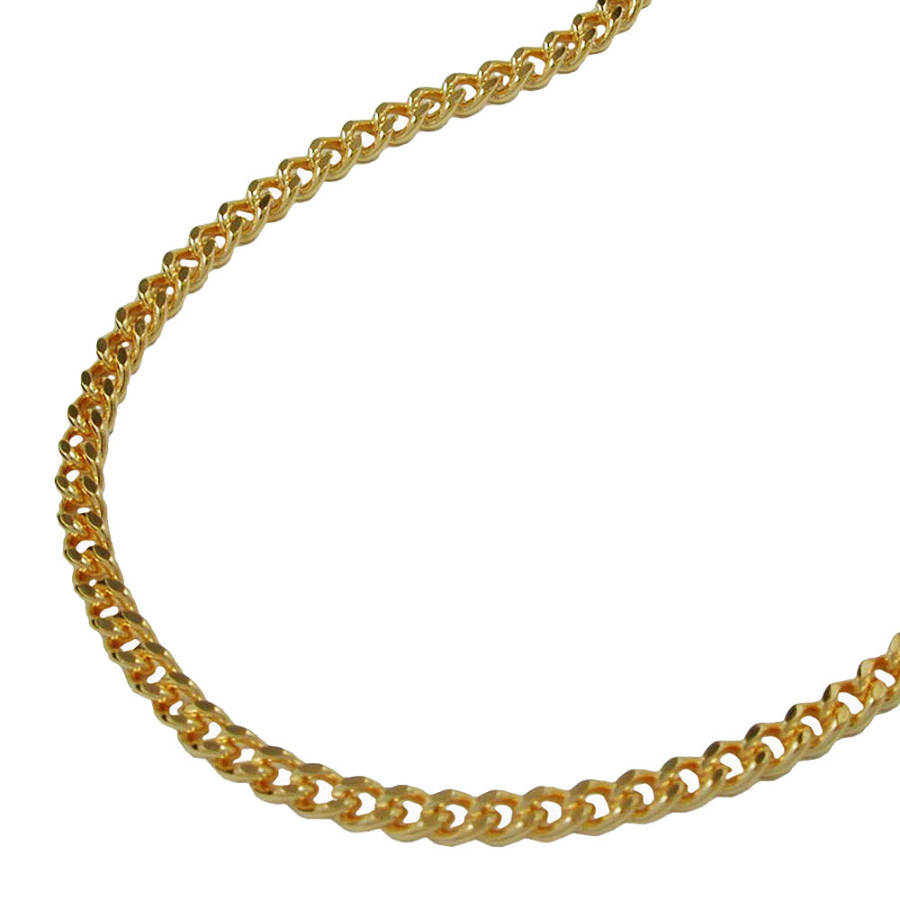Kæde flad rustning 2mm diamant guldbelagt AMD