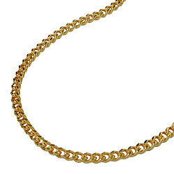 Kæde flad rustning 2mm diamant guldbelagt AMD