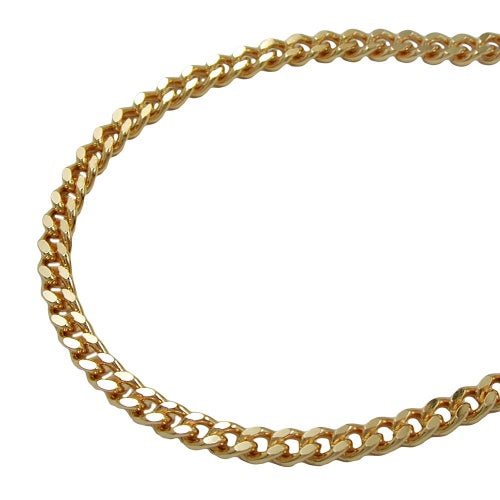 Armbånd 2,6 mm flad kantkæde diamantforgyldt AMD