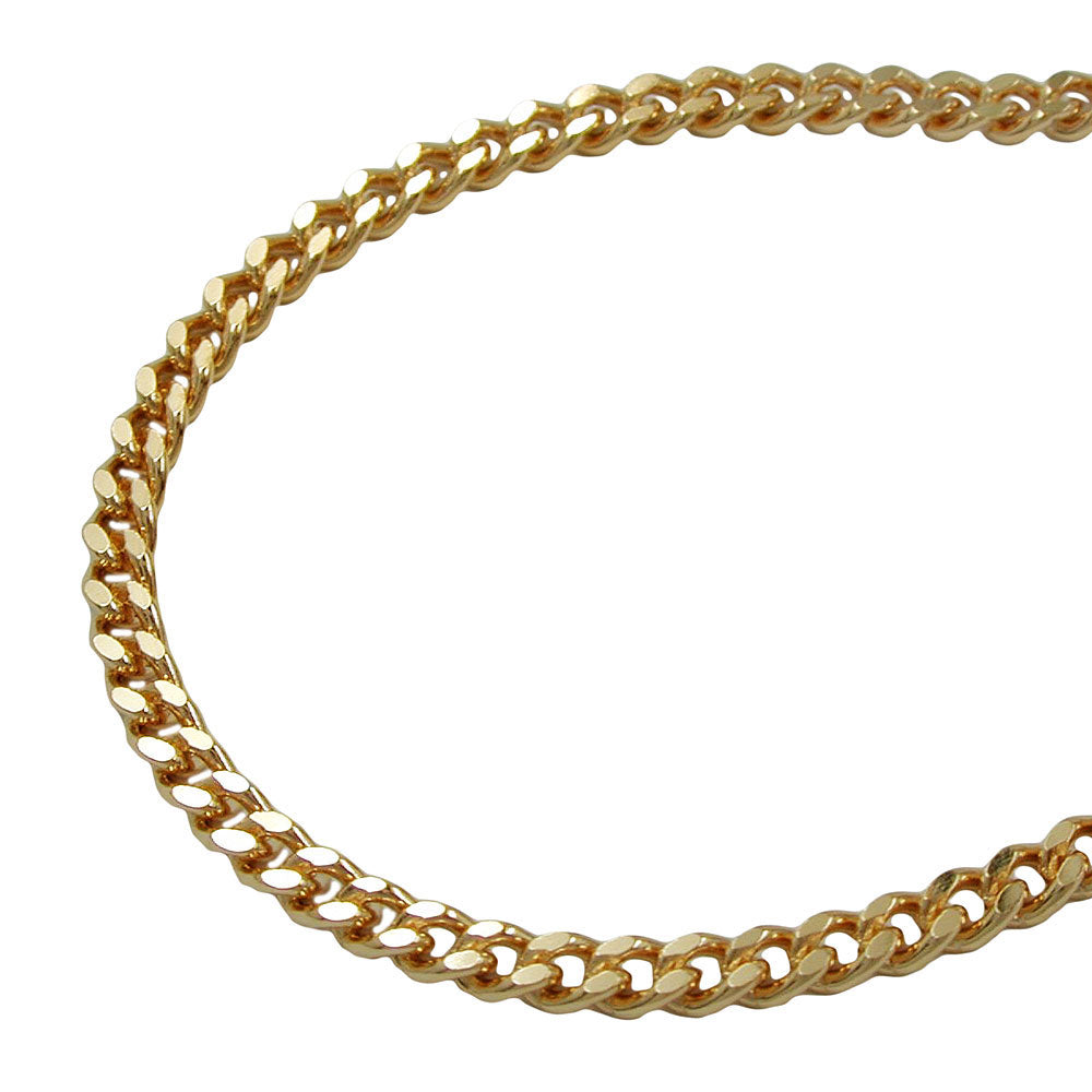 Armbånd 2,6 mm flad kantkæde diamantforgyldt AMD