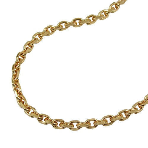 Kædeankerkæde 2,6 mm 8x diamant guldbelagt AMD