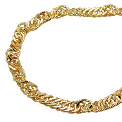 Armbånd Singapore 3mm diamant guldbelagt AMD