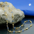 Halskæde 5mm Fantasy Heart and Glass Beads lyseblå AMD