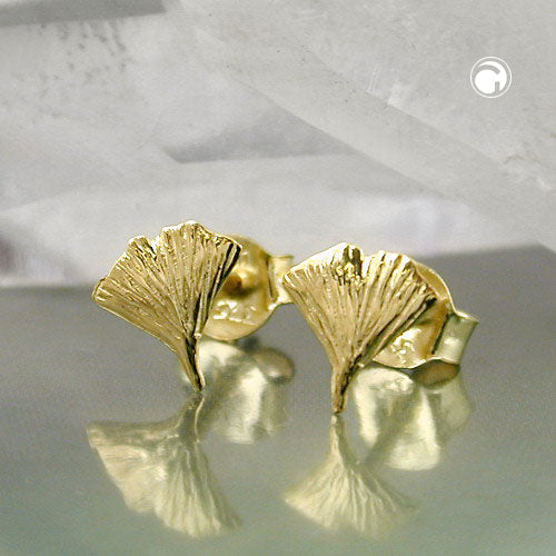 Ørestikker 7mm Ginkgo Leaf Blank 9K GULD