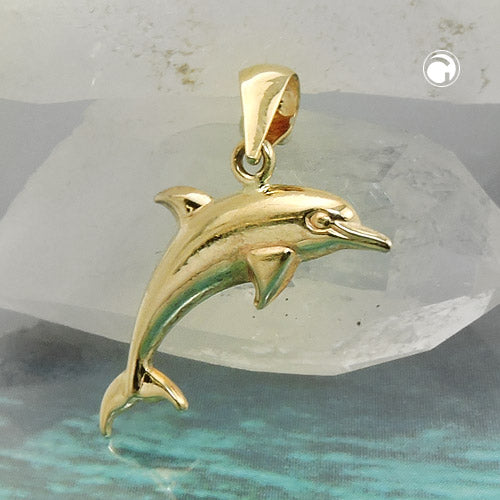 Vedhæng 18x8mm Dolphin Blanky 9K GULD