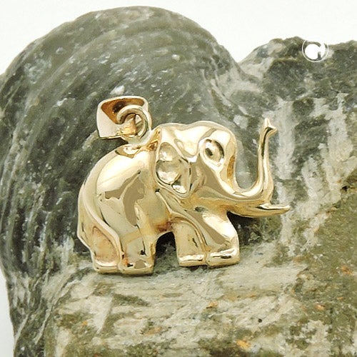 Vedhæng 15x12mm Elephant Shiny 9K GOLD