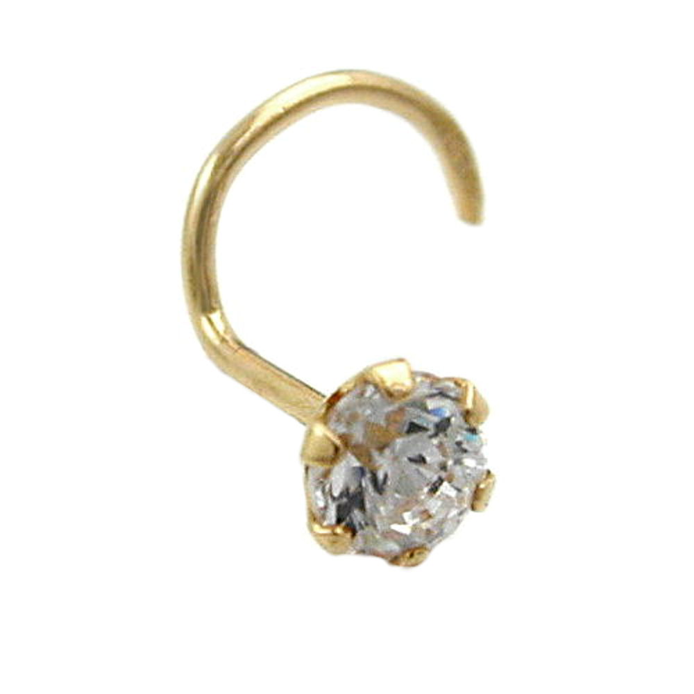 Næsestift 3mm Cubic Zirconia 18Kt GULD