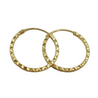 Ring ørering 17x1mm spændemønster Shiny Diamond 9K GOLD