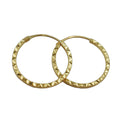 Ring ørering 17x1mm spændemønster Shiny Diamond 9K GOLD