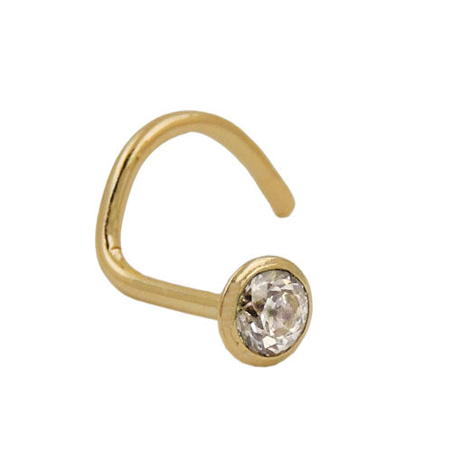 Næsestift 2,5 mm med zirkonia hvid 18K GULD
