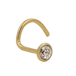 Næsestift 2,5 mm med zirkonia hvid 18K GULD