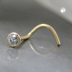 Næsestift 2,5 mm med zirkonia hvid 18K GULD