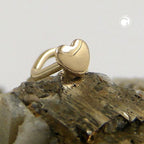Næsestift 2,4mm spiral med lille hjerte 18K GULD