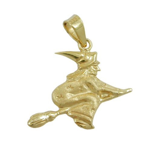 Vedhæng 15x16mm Witch matt-blank 9K GULD
