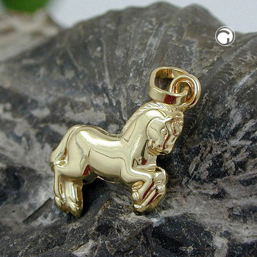 Vedhæng 10x11mm hesteskinnende 9K GULD