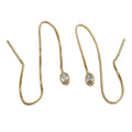 Pull-Through øreringøreringe 93x3mm venetiansk kæde med kubisk zirkonia 9Kt GULD