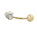 Navlepiercing Banan 20x6mm Banan Cubic Zirconia Heart 14Kt GULD