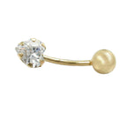 Navlepiercing Banan 20x6mm Banan Cubic Zirconia Heart 14Kt GULD