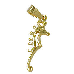 Vedhæng 22x7mm Seahorse Shiny 9K GOLD
