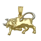 Vedhæng 16x23mm Bull bicolor rhodiumbelagt 9K GULD