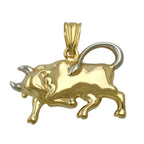 Vedhæng 16x23mm Bull bicolor rhodiumbelagt 9K GULD