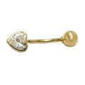 Navlepiercing Banan 20x6mm Cubic Zirconia Heart 14K GOLD