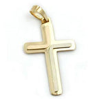 Vedhæng 30x19mm krydstrikolor, matte blank 14K GULD