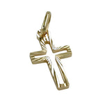 Vedhæng 16x9mm Cross Diamond 14K GULD