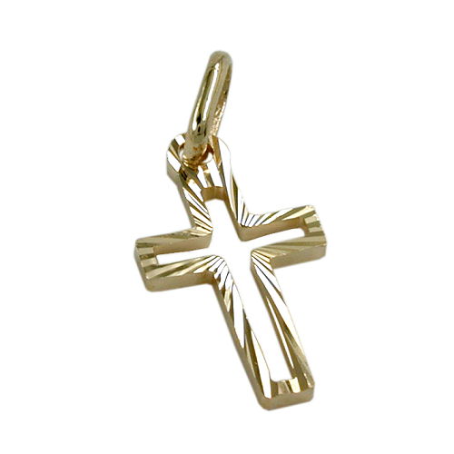 Vedhæng 16x9mm Cross Diamond 14K GULD