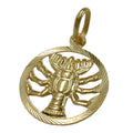 Vedhæng 15mm Zodiac Cancer 9Kt GULD