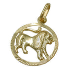 Vedhæng 15mm Zodiac Lion, 9Kt GULD