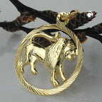 Vedhæng 15mm Zodiac Lion, 9Kt GULD