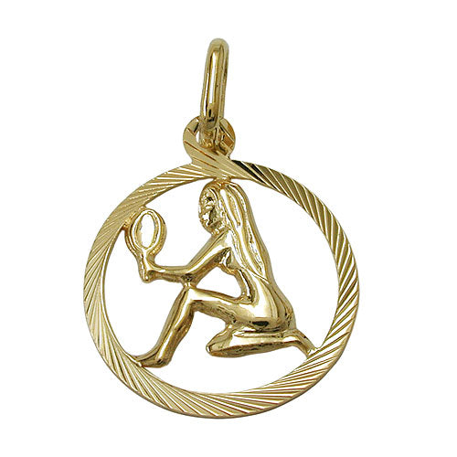 Vedhæng 15mm Zodiac Virgo 9Kt GULD