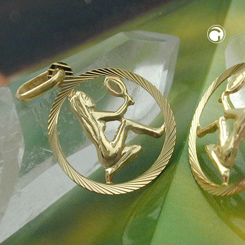 Vedhæng 15mm Zodiac Virgo 9Kt GULD