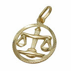 Vedhæng 15mm Zodiac Libra 9Kt GULD