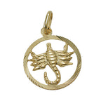 Vedhæng 15mm Zodiac Scorpio 9Kt GULD