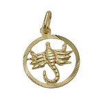 Vedhæng 15mm Zodiac Scorpio 9Kt GULD