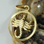 Vedhæng 15mm Zodiac Scorpio 9Kt GULD