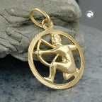 Vedhæng 15mm Zodiac Shooters 9K GULD