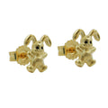 Stud Earring 7x6mm Lille Kanin Matt Blank 9K GULD