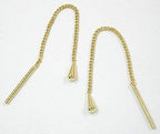 Pull-Through ørering-øreringe 5x2mm Lille kegle 1mm kantkæde 9K GULD