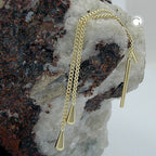 Pull-Through ørering-øreringe 5x2mm Lille kegle 1mm kantkæde 9K GULD